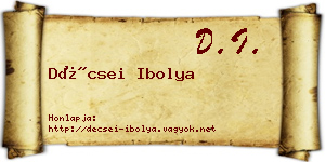 Décsei Ibolya névjegykártya