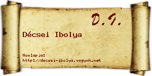 Décsei Ibolya névjegykártya