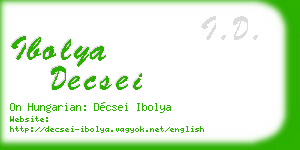 ibolya decsei business card